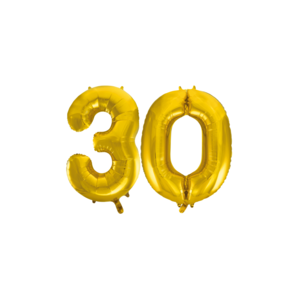 Folieballon 30 jaar Goud 86cm
