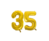 Folieballon 35 jaar Goud 86cm