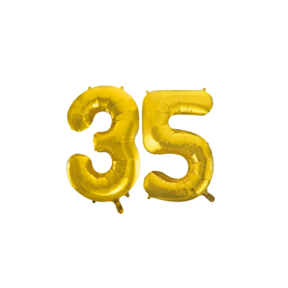 Folieballon 35 jaar Goud 86cm