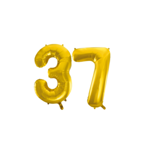 Folieballon 37 jaar Goud 86cm