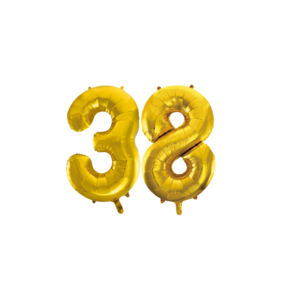 Folieballon 38 jaar Goud 86cm