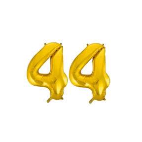 Folieballon 44 jaar Goud 86cm