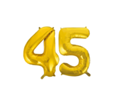 Folieballon 45 jaar Goud 86cm