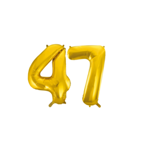 Folieballon 47 jaar Goud 86cm