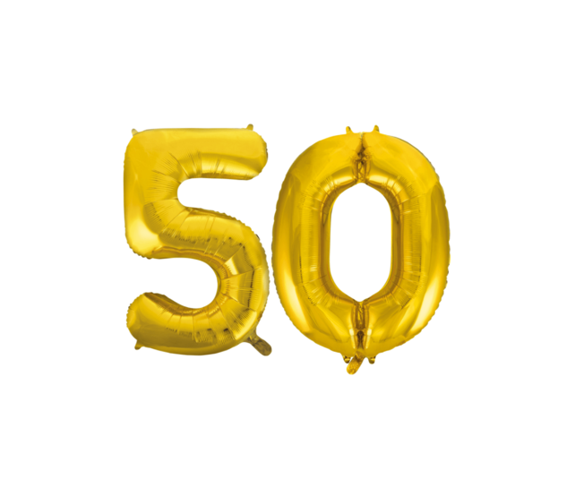 Folieballon 50 jaar Goud 86cm