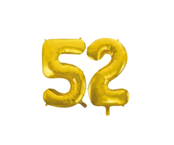 Folieballon 52 jaar Goud 86cm