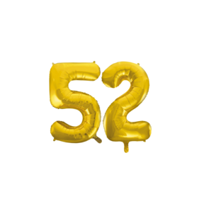 Folieballon 52 jaar Goud 86cm