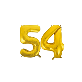 Folieballon 54 jaar Goud 86cm