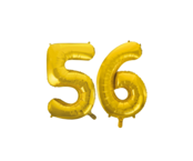 Folieballon 56 jaar Goud 86cm