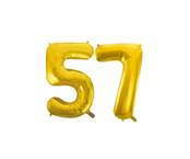 Folieballon 57 jaar Goud 86cm