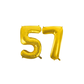 Folieballon 57 jaar Goud 86cm