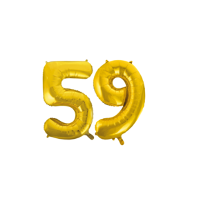 Folieballon 59 jaar Goud 86cm