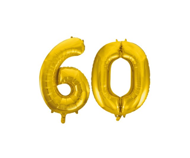 Folieballon 60 jaar Goud 86cm