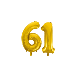 Folieballon 61 jaar Goud 86cm