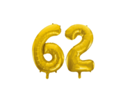 Folieballon 62 jaar Goud 86cm Folieballon 62 jaar Goud 86cm