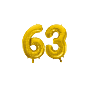 Folieballon 63 jaar Goud 86cm