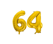 Folieballon 64 jaar Goud 86cm