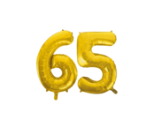 Folieballon 65 jaar Goud 86cm Folieballon 65 jaar Goud 86cm