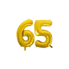 Folieballon 65 jaar Goud 86cm