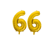 Folieballon 66 jaar Goud 86cm