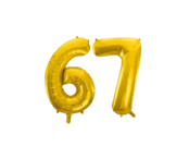 Folieballon 67 jaar Goud 86cm