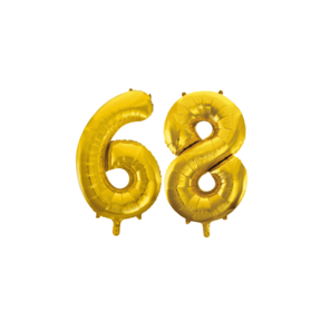Folieballon 68 jaar Goud 86cm