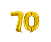 Folieballon 70 jaar Goud 86cm