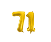 Folieballon 71 jaar Goud 86cm Folieballon 71 jaar Goud 86cm