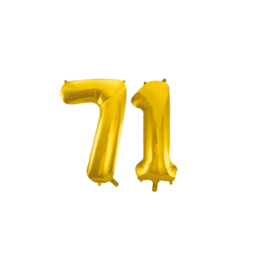 Folieballon 71 jaar Goud 86cm