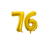 Folieballon 76 jaar Goud 86cm