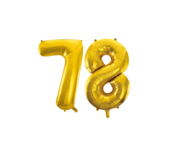 Folieballon 78 jaar Goud 86cm
