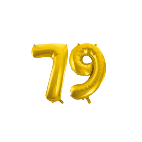 Folieballon 79 jaar Goud 86cm