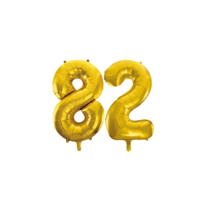 Folieballon 82 jaar Goud 86cm