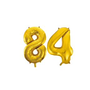 Folieballon 84 jaar Goud 86cm
