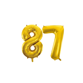 Folieballon 87 jaar Goud 86cm