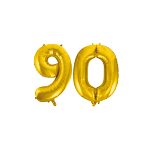 Folieballon 90 jaar Goud 86cm