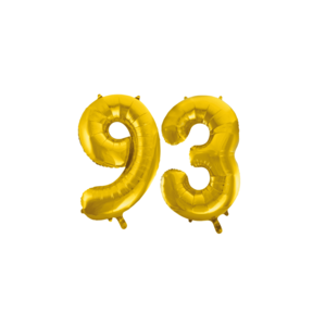 Folieballon 93 jaar Goud 86cm