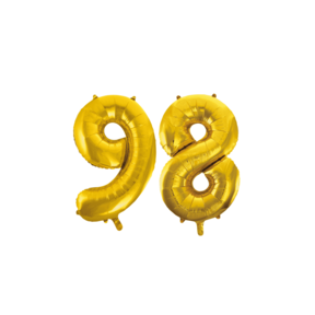 Folieballon 98 jaar Goud 86cm