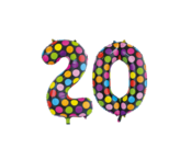 Folieballon 20 jaar stippen 86cm Folieballon 20 jaar stippen 86cm