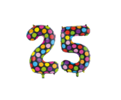 Folieballon 25 jaar stippen 86cm