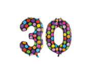 Folieballon 30 jaar stippen 86cm Folieballon 30 jaar stippen 86cm
