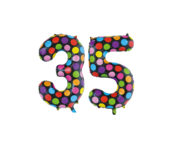 Folieballon 35 jaar stippen 86cm