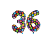 Folieballon 36 jaar stippen 86cm
