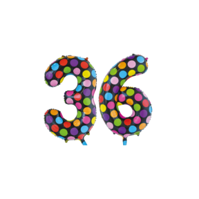 Folieballon 36 jaar stippen 86cm