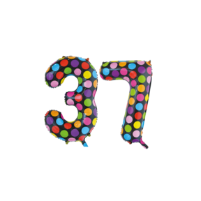Folieballon 37 jaar stippen 86cm