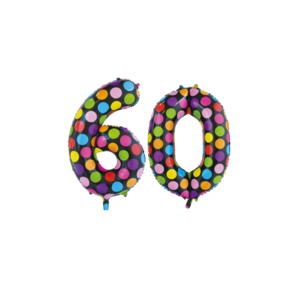 Folieballon 60 jaar stippen 86cm