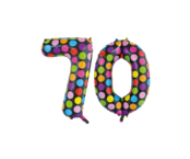Folieballon 70 jaar stippen 86cm