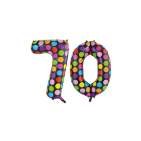 Folieballon 70 jaar stippen 86cm