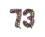 Folieballon 73 jaar stippen 86cm