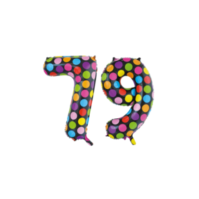 Folieballon 79 jaar stippen 86cm